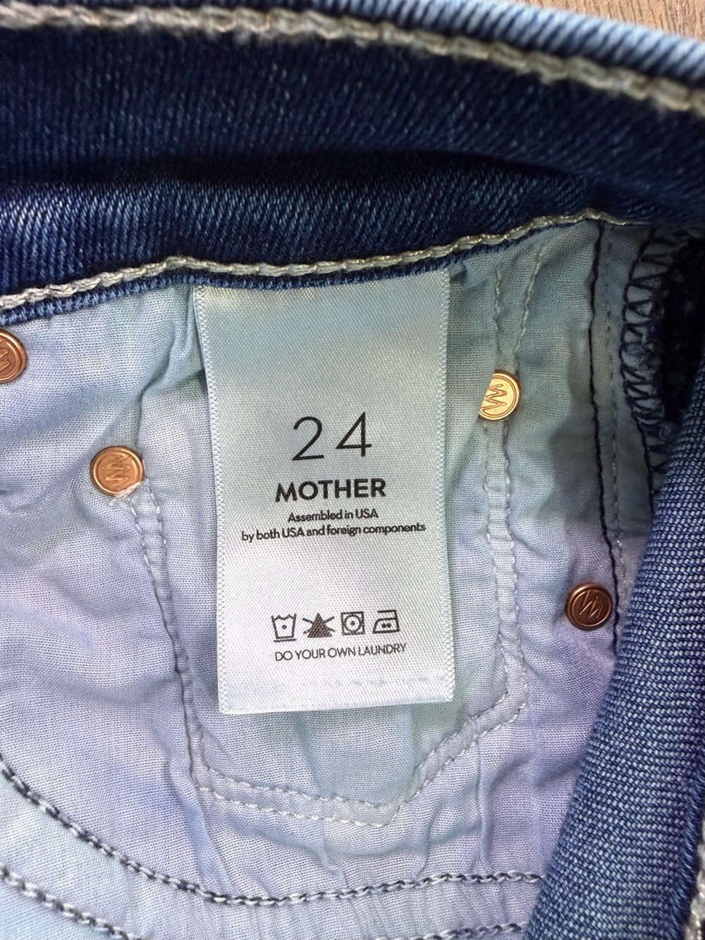Mother Denim The Outsider Ankle Fray In Uncharted Waters Mid Rise Flare Size 24 - Picture 10 of 15